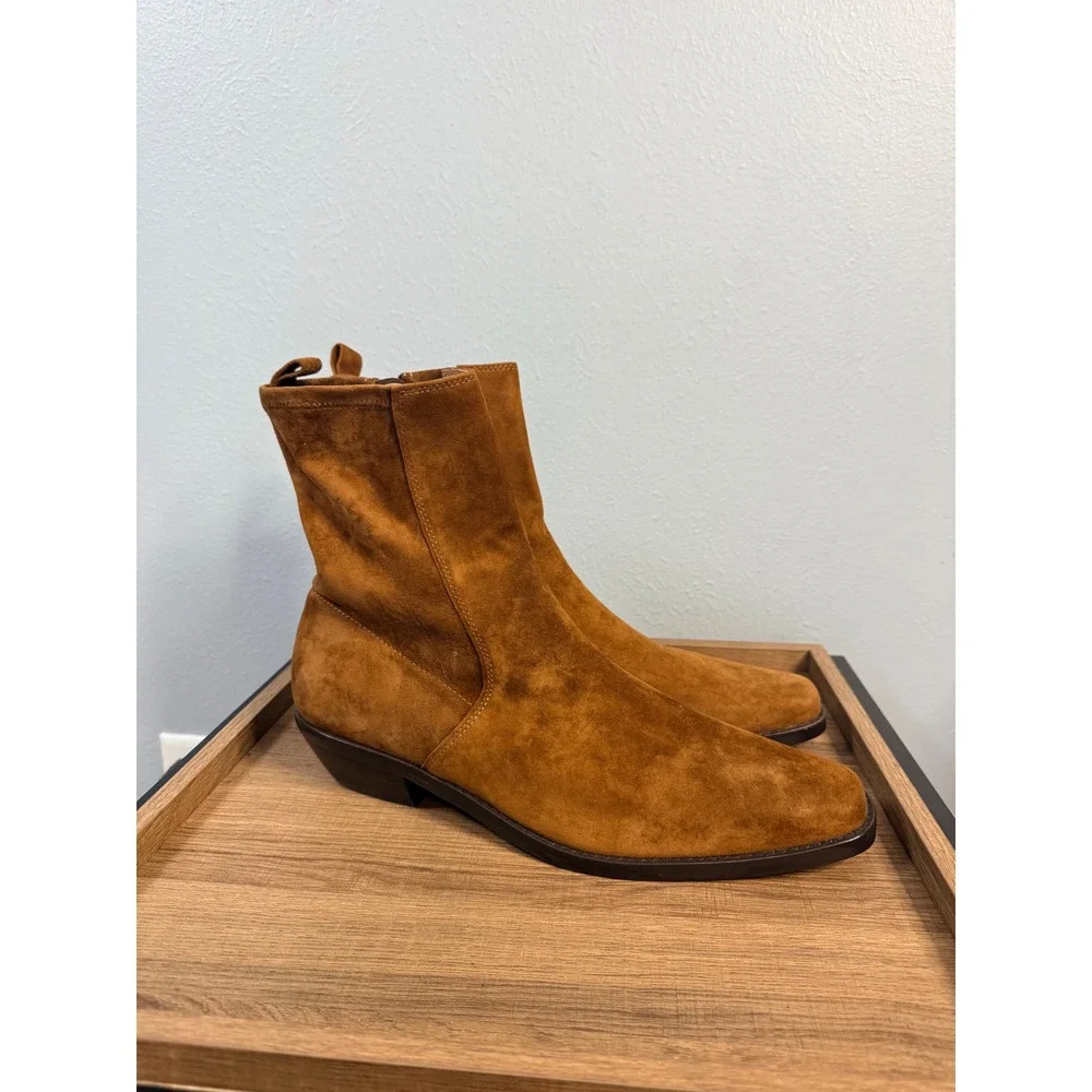 Madewell The Idris Ankle Boot Leather Russet Size‎ 12